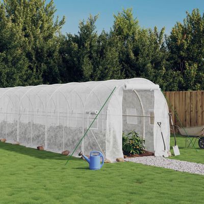 vidaXL Invernadero con estructura de acero blanco 36 m² 18x2x2 m