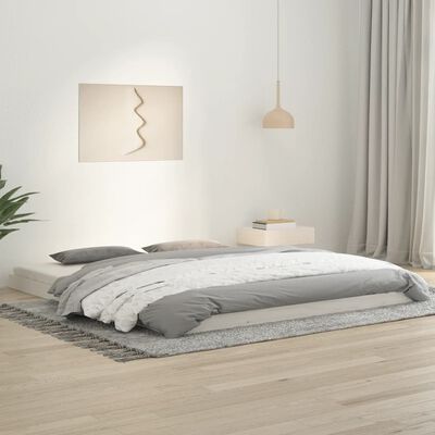 Estructura de cama madera contrachapada blanca 180x200 cm