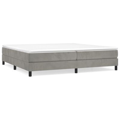 vidaXL Cama box spring con colchón terciopelo gris claro 200x200 cm