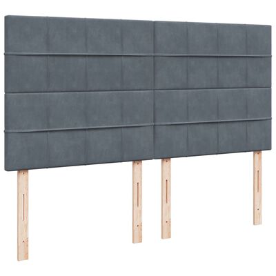 vidaXL Cama box spring con colchón terciopelo gris oscuro 200x200 cm