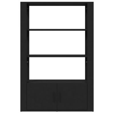 vidaXL Aparador de madera contrachapada negro 80x30x119,5 cm