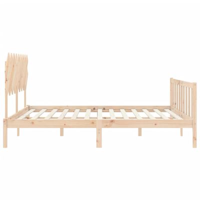 vidaXL Estructura de cama de matrimonio con cabecero madera maciza