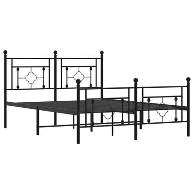 vidaXL Estructura cama sin colchón con estribo metal negro 140x190 cm