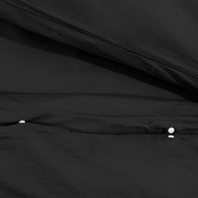 vidaXL Juego de funda nórdica algodón negro 260x240 cm