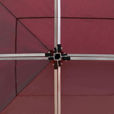 vidaXL Carpa plegable profesional y paredes aluminio rojo tinto 6x3m