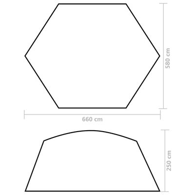 vidaXL Carpa para piscina de tela amarilla 660x580x250 cm