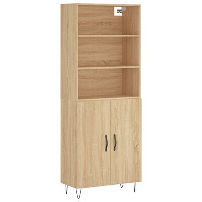 vidaXL Aparador alto madera contrachapada color roble 69,5x34x180 cm