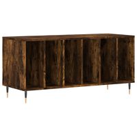 vidaXL Mueble discos madera contrachapada roble ahumado 100x38x48 cm