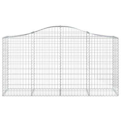 vidaXL Cestas de gaviones 3 uds forma de arco hierro 200x50x100/120cm