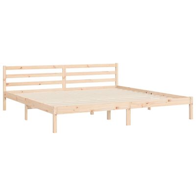 vidaXL Estructura de cama de matrimonio con cabecero madera maciza