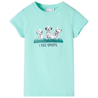 Camiseta infantil verde menta claro 92