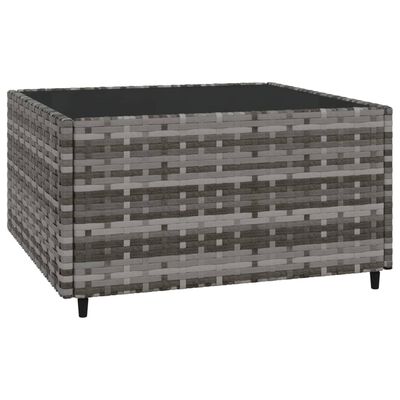 vidaXL Set de muebles de jardín 4 pzas y cojines ratán sintético gris