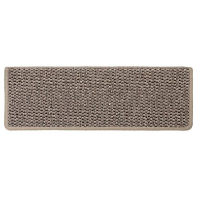 vidaXL Alfombrilla autoadhesiva escalera sisal 15 uds beige 65x21x4 cm