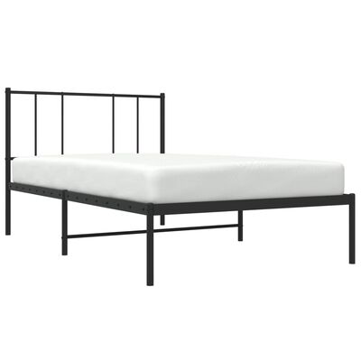 vidaXL Estructura cama sin colchón con cabecero metal negro 90x200 cm