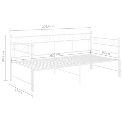 vidaXL Sofá cama extraíble sin colchón metal blanco 90x200cm