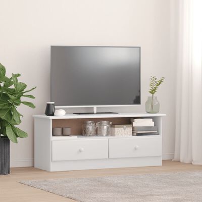 vidaXL Mueble de TV con cajones ALTA madera de pino blanco 100x35x41cm