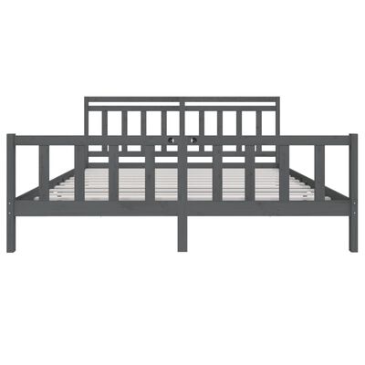 vidaXL Estructura de cama de madera maciza gris 200x200 cm