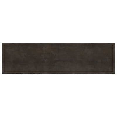 vidaXL Tablero mesa madera roble tratada marrón oscuro 220x60x(2-6) cm