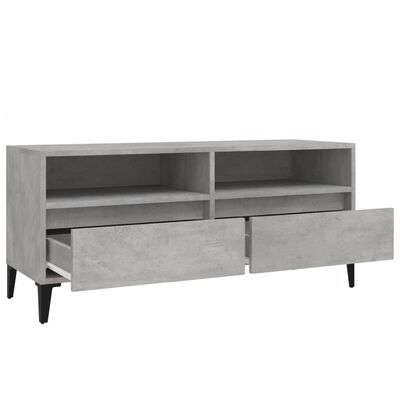 vidaXL Mueble de TV madera contrachapada gris hormigón 100x34,5x44,5cm