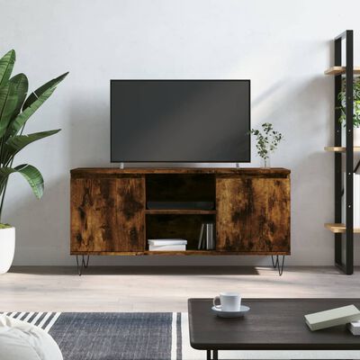 vidaXL Mueble de TV madera de ingeniería roble ahumado 104x35x50 cm