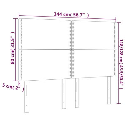 vidaXL Cabecero luces LED cuero sintético capuchino 144x5x118/128cm