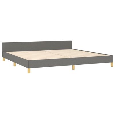 vidaXL Cama sin colchón tela gris oscuro 200x200 cm