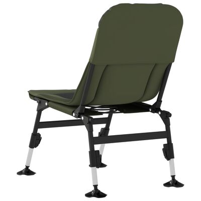 vidaXL Silla de pesca con patas para barro ajustables plegable verde