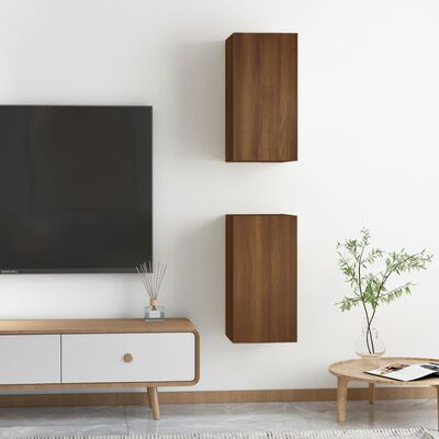 vidaXL Muebles para TV 2 uds madera roble marrón 30,5x30x60 cm