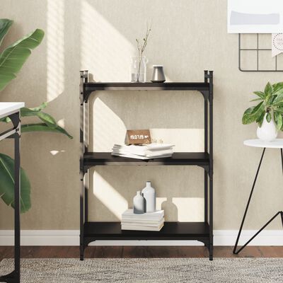 vidaXL Librería de 3 estantes madera de ingeniería negro 60x30x86 cm