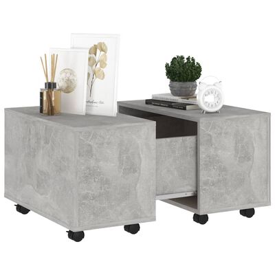 vidaXL Mesa de centro madera contrachapada gris hormigón 60x60x38 cm