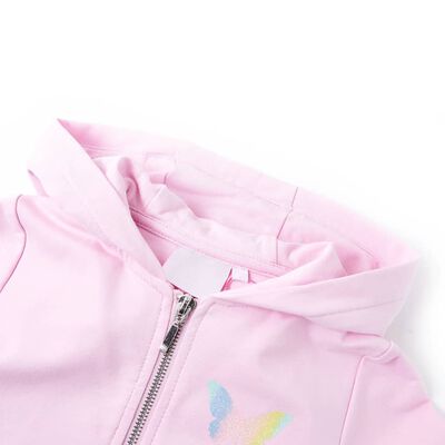 Sudadera infantil con capucha rosa claro 116