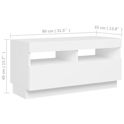 vidaXL Mueble para TV con luces LED blanco 80x35x40 cm