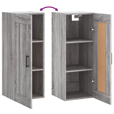 vidaXL Armario de pared madera de ingeniería gris Sonoma 34,5x34x90 cm