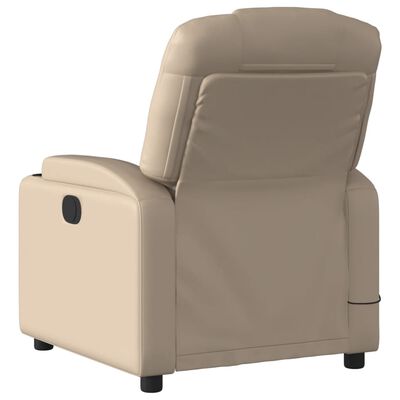 vidaXL Sillón reclinable de masaje eléctrico cuero sintético capuchino