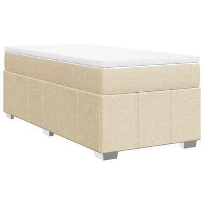 vidaXL Cama box spring con colchón tela color crema 80x200 cm