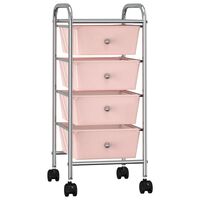 vidaXL Carrito de almacenaje portátil 4 cajones plástico rosa