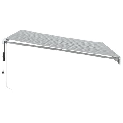 vidaXL Toldo retráctil automático luz LED antracita blanco 400x300cm