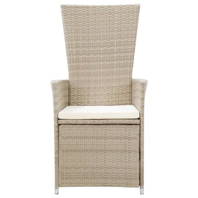 vidaXL Juego de comedor de jardín 9 piezas con cojines beige