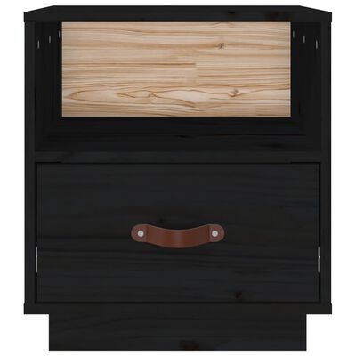 vidaXL Mesitas de noche 2 uds madera maciza de pino negro 40x34x45 cm