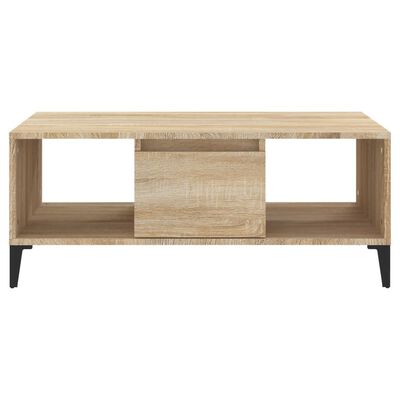 vidaXL Mesa de centro madera contrachapada roble Sonoma 90x50x36,5 cm