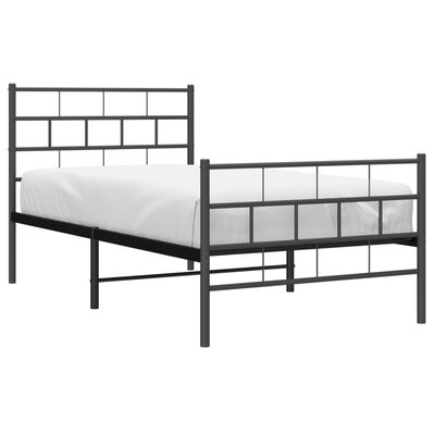 vidaXL Estructura cama sin colchón con estribo metal negro 100x200 cm