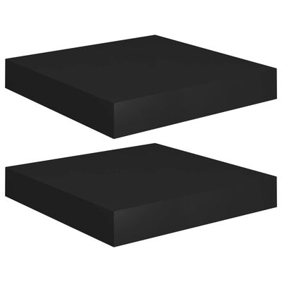 vidaXL Estante flotante pared 2 uds MDF negro 23x23,5x3,8 cm