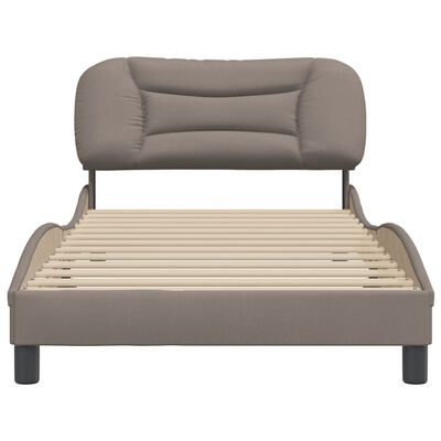 vidaXL Estructura de cama sin colchón tela gris taupe 100x200 cm