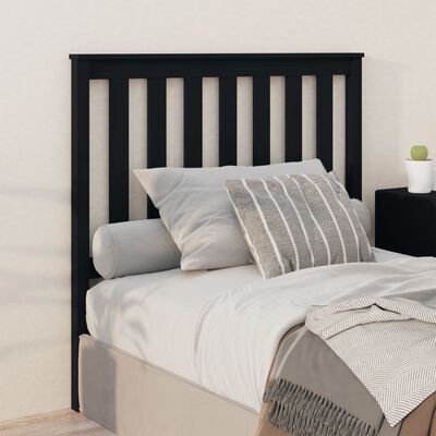 vidaXL Cabecero de cama madera maciza de pino negro 106x6x101 cm