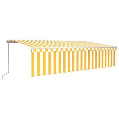 vidaXL Toldo retráctil manual con persiana y LED amarillo blanco 6x3 m