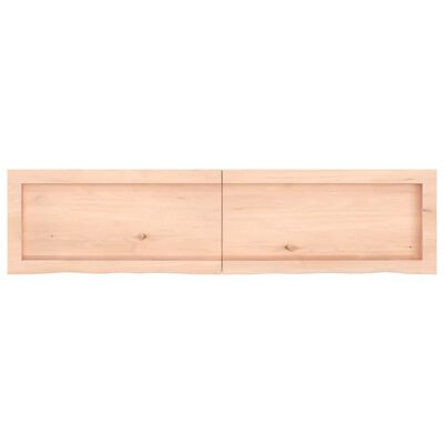 vidaXL Estante de pared madera maciza roble sin tratar 120x30x(2-6) cm