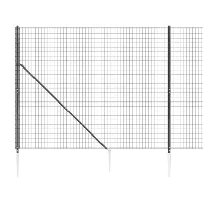 vidaXL Cerca de alambre con pinchos de anclaje gris antracita 1,4x10 m