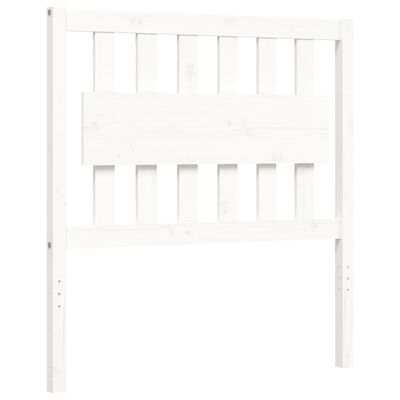 vidaXL Estructura de cama con cabecero madera maciza blanco