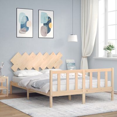 vidaXL Estructura de cama con cabecero madera maciza 140x200 cm