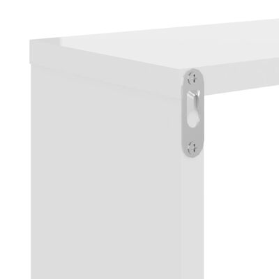 vidaXL Estantes cubo de pared 4 unidades blanco brillo 26x15x26 cm